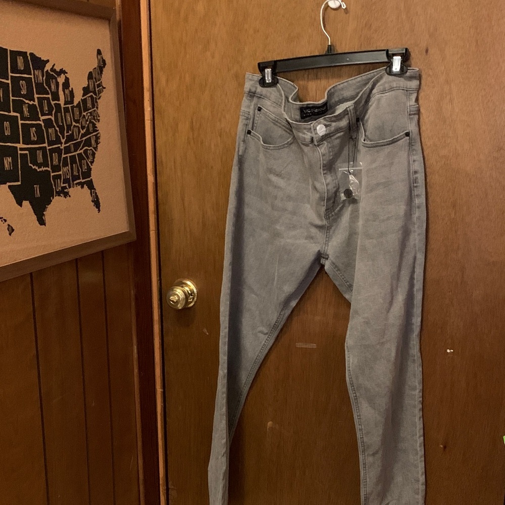 Victorious Men's Skinny Jeans in Gray Size 36x30